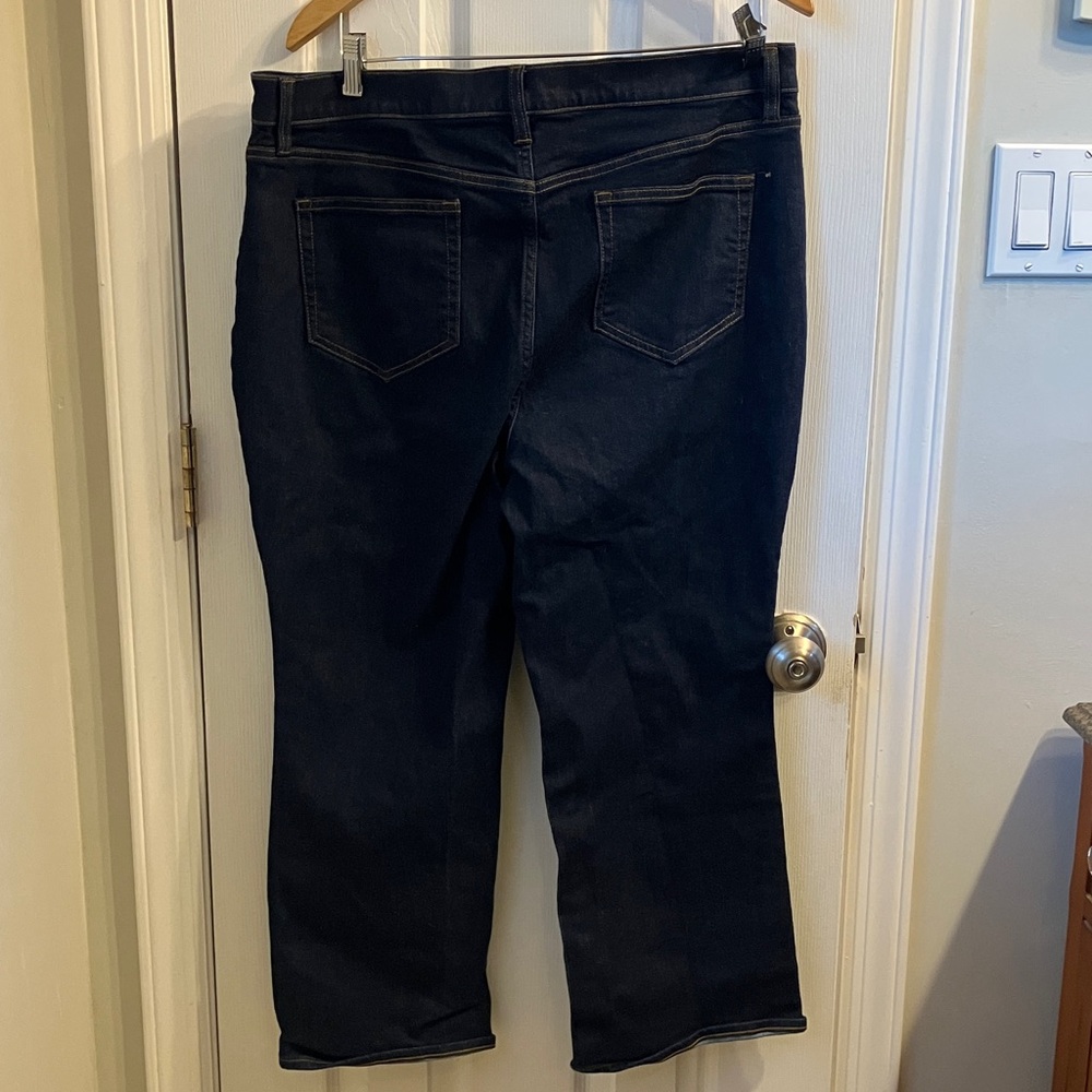 Lands' End Navy Button-Fly Flare Jeans - Picture 6 of 6